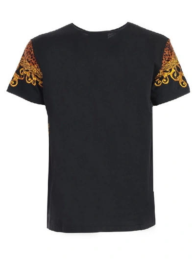 Shop Versace Jeans Couture T-shirt S/s Baroque Fantasy In Black