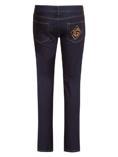 Shop Dolce & Gabbana Slim-fit Stretch Jeans With Patch