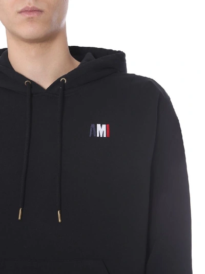 Shop Ami Alexandre Mattiussi Hoodie In Nero