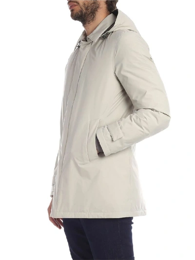Shop Herno Padded Overcoat A19 In Beige