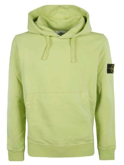 Shop Stone Island Logo Patch Hoodie In Pistacchio