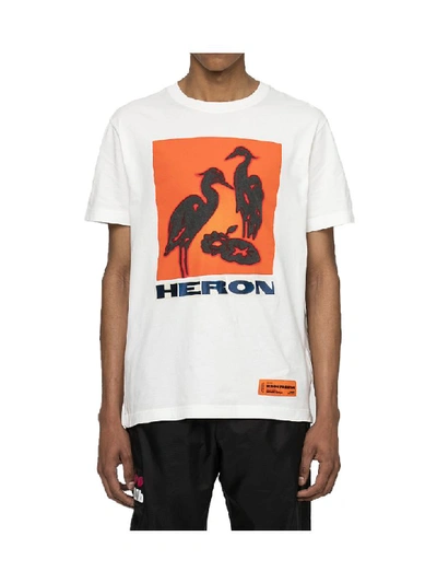 Heron Preston Reg Tshirt Ss Ns Herons Tape In Off White | ModeSens