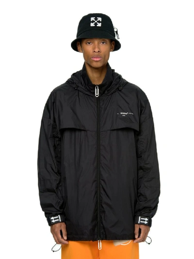 Off-white Black Windbreaker In Black White