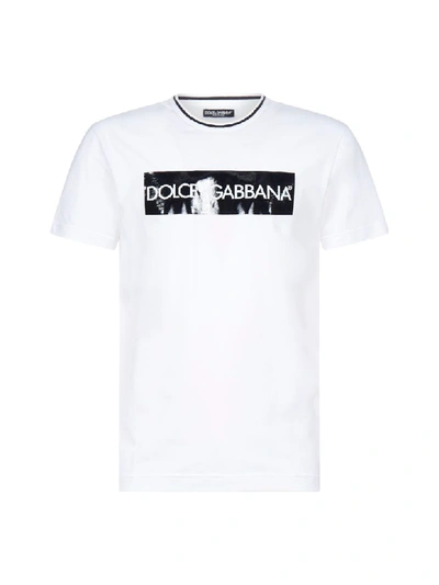 Shop Dolce & Gabbana Short Sleeve T-shirt In Bianco Ottico