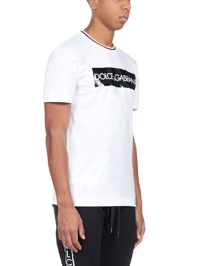 Shop Dolce & Gabbana Short Sleeve T-shirt In Bianco Ottico