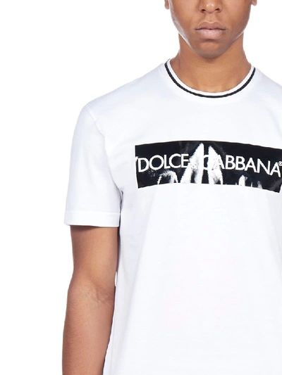 Shop Dolce & Gabbana Short Sleeve T-shirt In Bianco Ottico