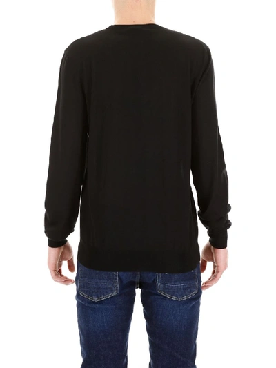 Shop Alexander Mcqueen Skull Logo Pull In Black Ivory (black)