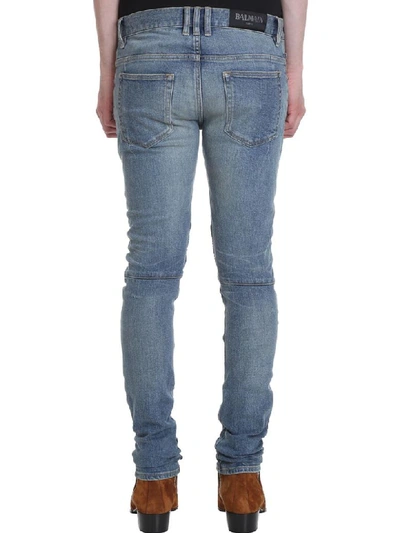 Shop Balmain Jeans In Blue Denim