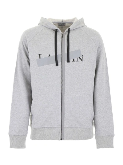 Shop Lanvin Zipped Hoodie In Grey (grey)