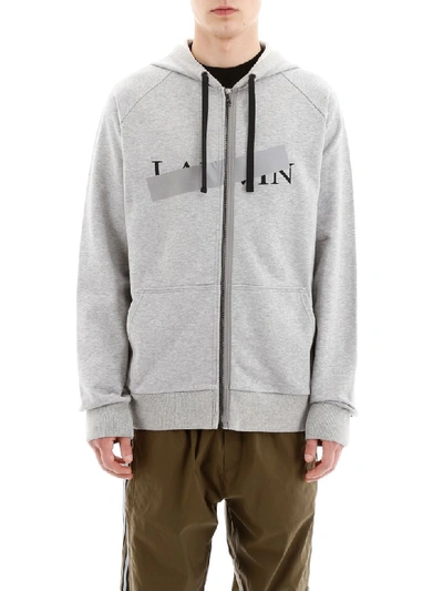 Shop Lanvin Zipped Hoodie In Grey (grey)
