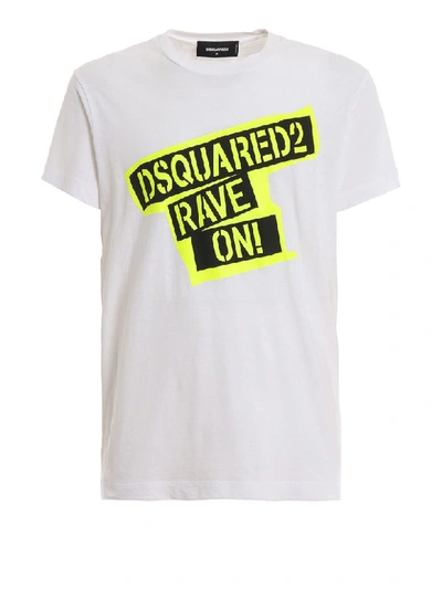 Shop Dsquared2 Rave On Tshirt In White