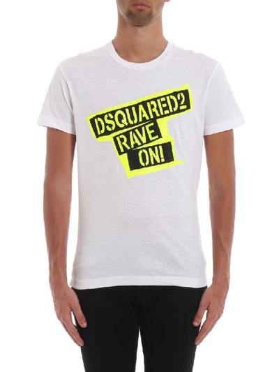Shop Dsquared2 Rave On Tshirt In White