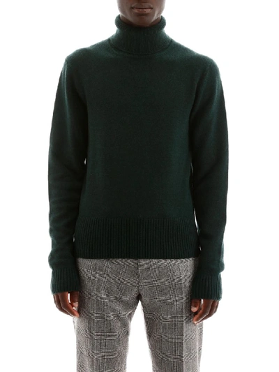 Shop Dolce & Gabbana Turtleneck Knit In Verdone Scurissimo (green)