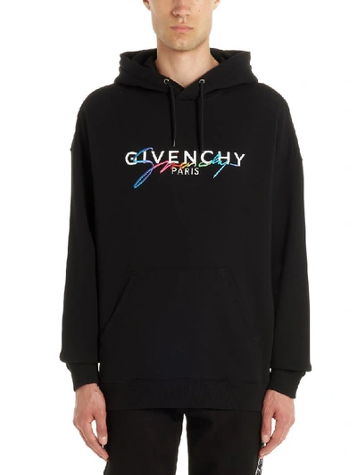 Shop Givenchy Capsule Rainbow Hoodie In Black