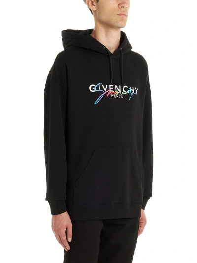 Shop Givenchy Capsule Rainbow Hoodie In Black