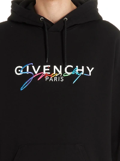 Shop Givenchy Capsule Rainbow Hoodie In Black