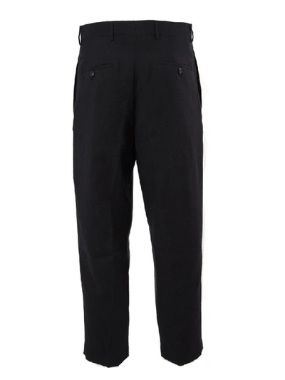 Shop Rick Owens Black Wool Cropped Trousers In Nero