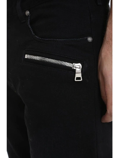 Shop Balmain Jeans In Black Denim
