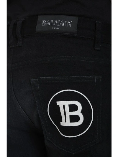 Shop Balmain Jeans In Black Denim