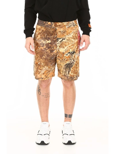 Shop Heron Preston Cargo Shorts In Multicolor (brown)