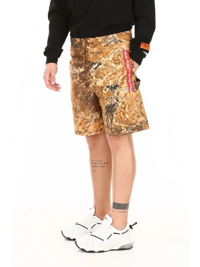 Shop Heron Preston Cargo Shorts In Multicolor (brown)