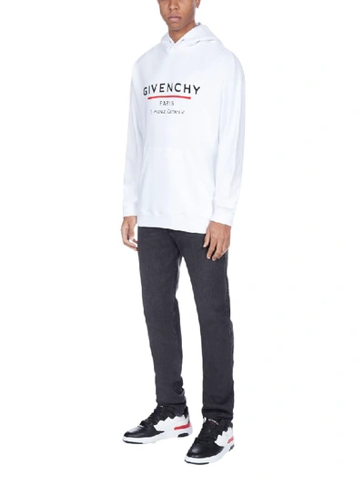 Shop Givenchy Hoodie Wiht Logo Fleece In White