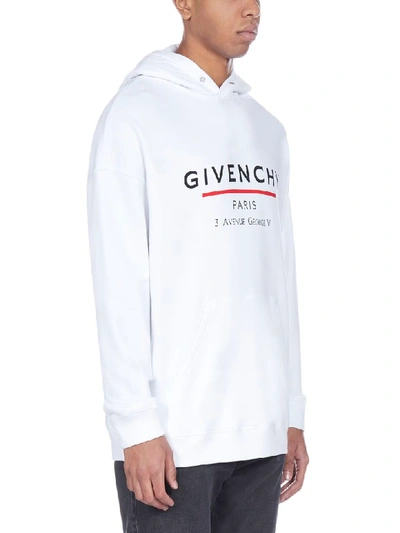 Shop Givenchy Hoodie Wiht Logo Fleece In White