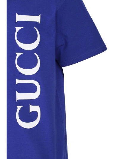 Shop Gucci Blue Cotton Jersey T-shirt In Celeste
