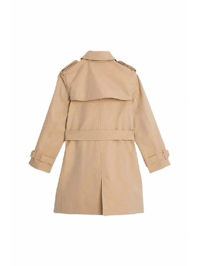 Shop Burberry Double-breasted Coat In Miele
