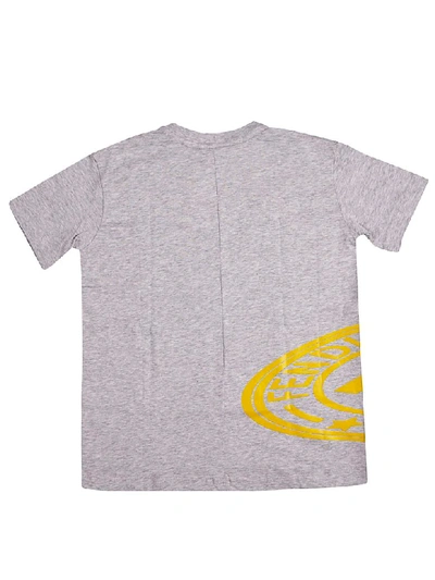 Shop Fendi Double F Print T-shirt In Grey