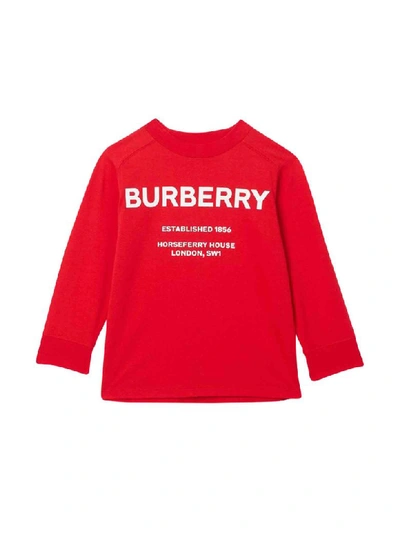 Shop Burberry Red Sweatshirt In Rosso