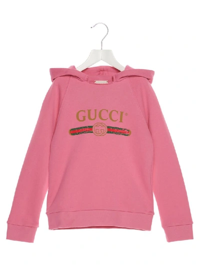 Shop Gucci Hoodie In Fuchsia