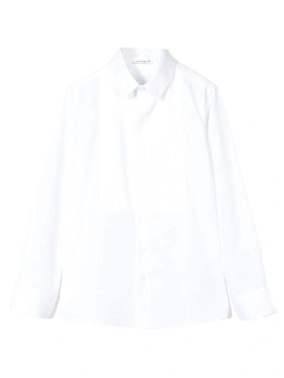 Shop Dolce & Gabbana White Cotton Pleated Smart Shirt In Bianco