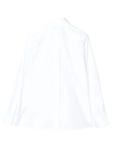 Shop Dolce & Gabbana White Cotton Pleated Smart Shirt In Bianco