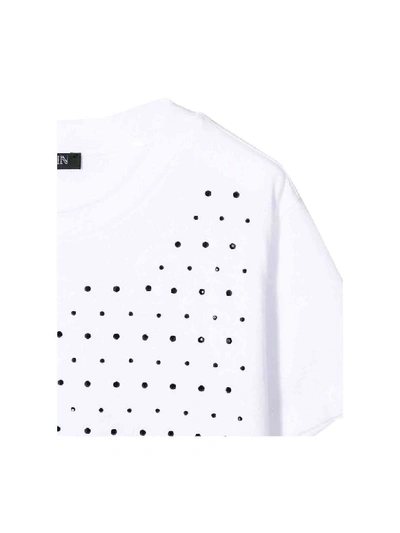 Shop Balmain Cotton T-shirt In Bianco/nero