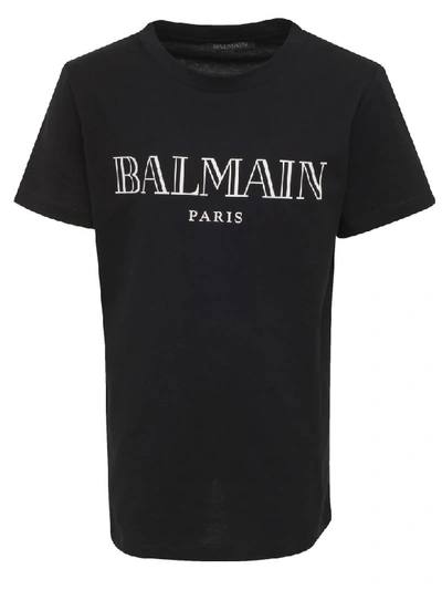 Shop Balmain T-shirt  Paris Kids In Black