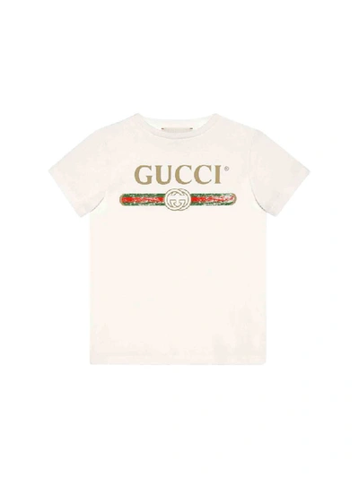 Shop Gucci Cotton T-shirt In Bianco/verde/rosso