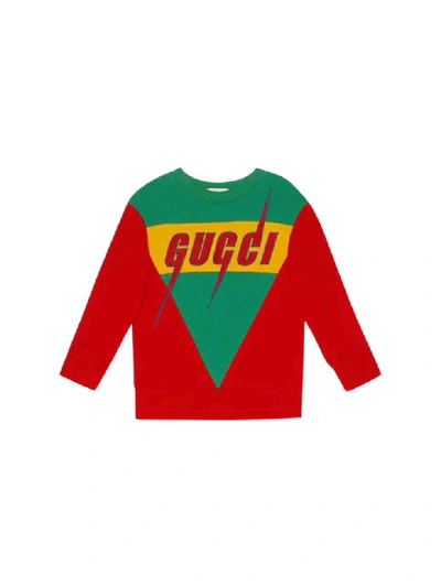 Shop Gucci Blade Cotton Sweatshirt In Rossa