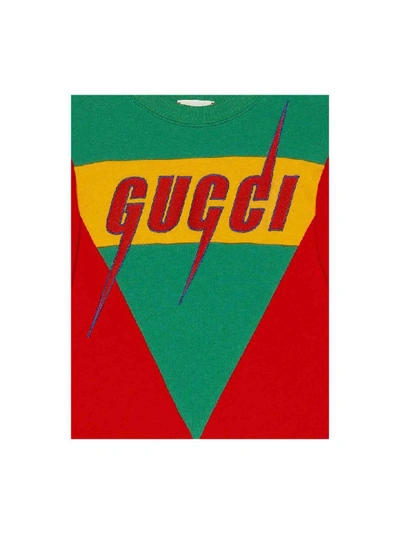 Shop Gucci Blade Cotton Sweatshirt In Rossa