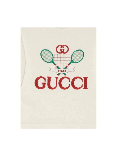 Shop Gucci Cotton Sweatshirt In Bianca