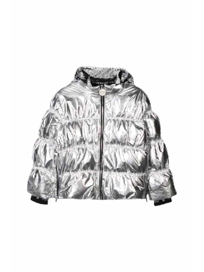 Shop Givenchy Hoodie Padded Jacket In Grigio