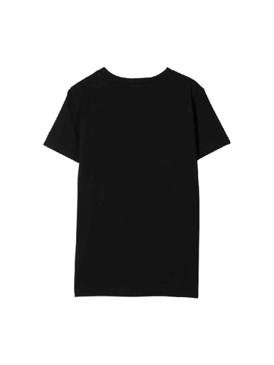 Shop Balmain Cotton T-shirt In Nero/azzurro