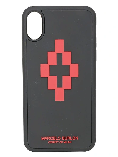 Shop Marcelo Burlon County Of Milan Iphone Xs Cover In Black/red