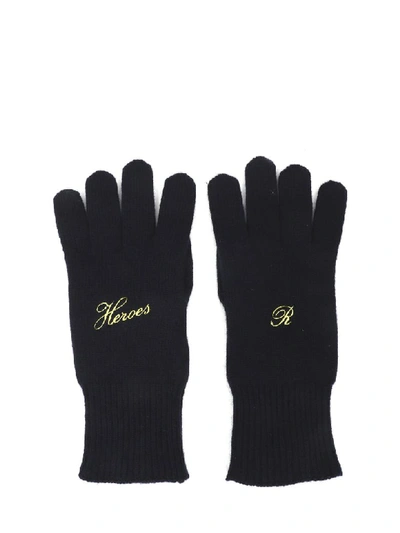 Shop Raf Simons Navy Gloves