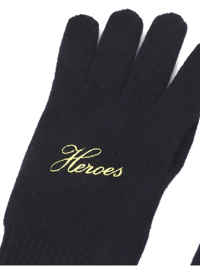 Shop Raf Simons Navy Gloves