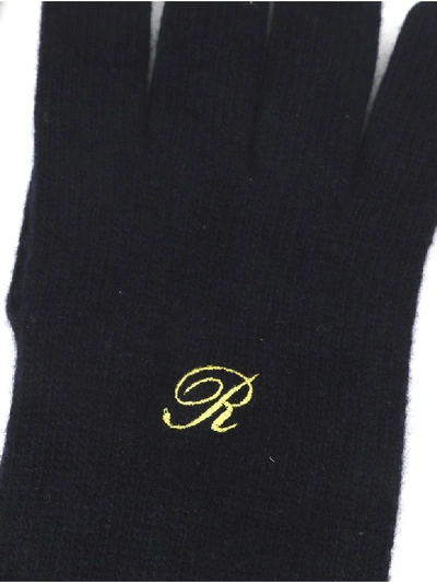 Shop Raf Simons Navy Gloves