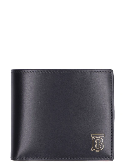 Shop Burberry Leather Flap-over Wallet In Black