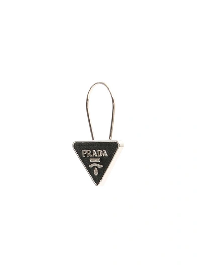 Shop Prada Triangle Key Charm In Nero (black)