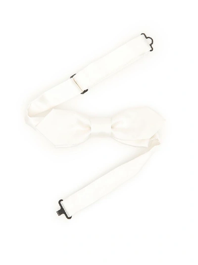 Shop Dolce & Gabbana Silk Bow Tie In Bianco Ottico (white)