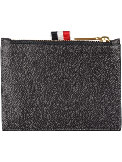 Shop Thom Browne Leather Coin Purse In Grey